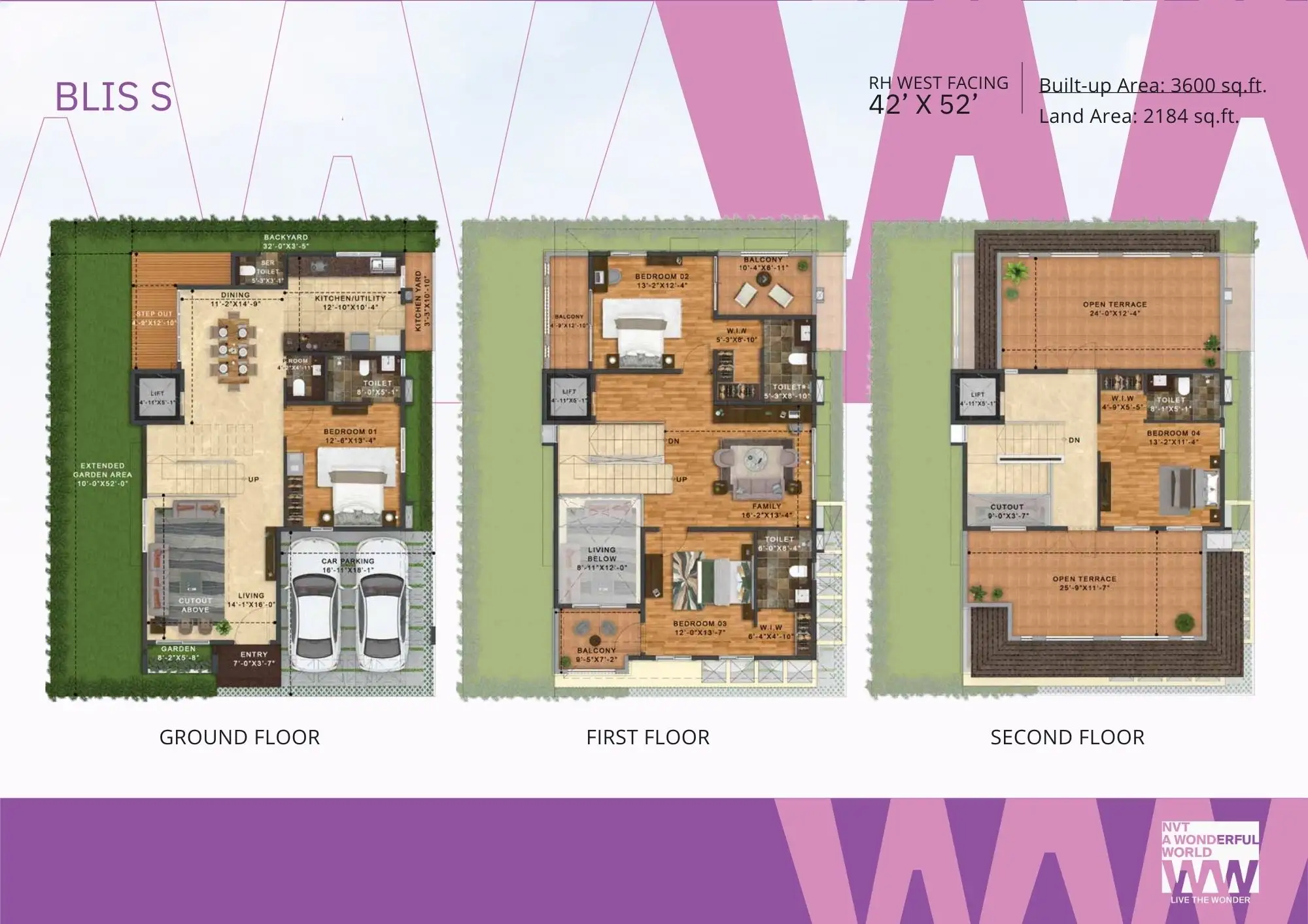 nvt a wonderful world villa floor plan-BLISS-west facing